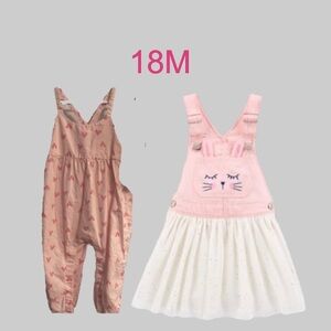 OshKosh B'gosh Pink and White Bunny Glitter Dress. Carter’s Pink Heart jumpsuit